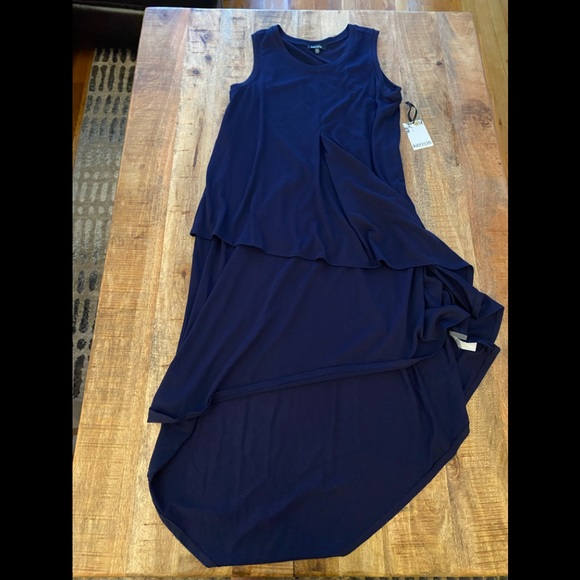 Kensie Dresses & Skirts - 91. Kensie high low maxi Dress overlay layered fabric in front tank sleeveless